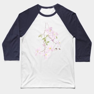 purple clematis watercolor Baseball T-Shirt